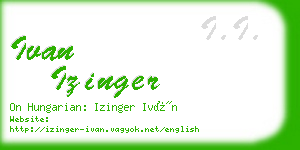 ivan izinger business card